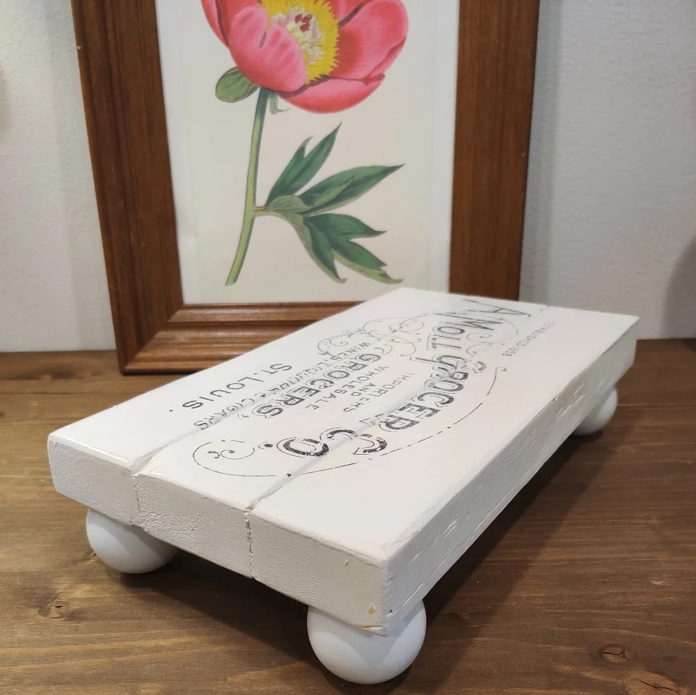 White Solid Wood Rustic Riser Tray - Picture 8 of 10